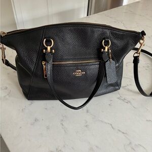 Coach Prairie Black Pebbled Leather Shoulder Satchel